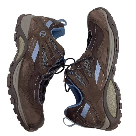 Merrell Siren Sync Womens 8.5 Suede Low Top Hiking Boots Brown/Periwinkle - Picture 4 of 11